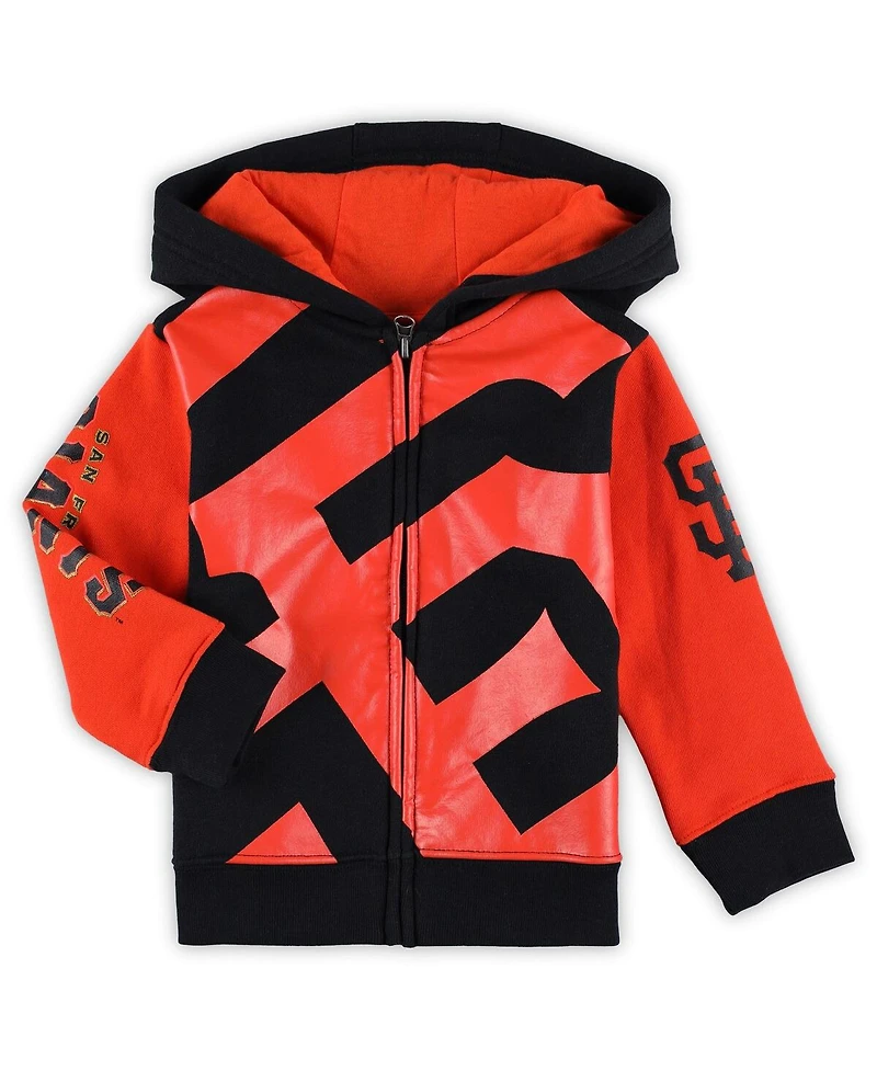 Toddler Boys and Girls Black San Francisco Giants Poster Board Full-Zip Hoodie