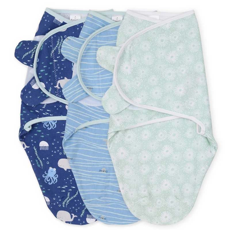 The Peanutshell Newborn Swaddles for Baby Boys and Girls, 3 Pack Set
