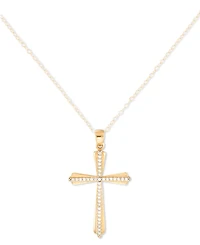 Crystal Cross 18" Pendant Necklace in 10k Gold