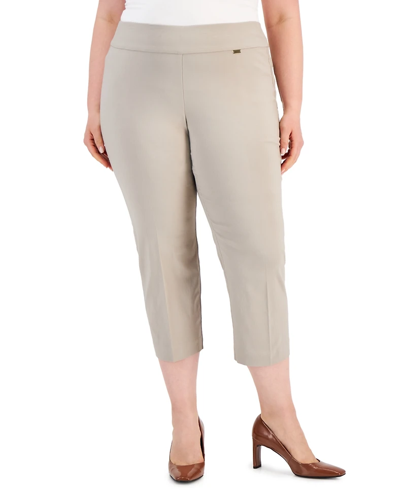 I.n.c. International Concepts Plus Mid-Rise Pull-On Capri Pants, Created for Macy's