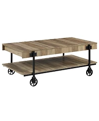 Furniture of America Luther 2 Piece Steel Industrial Coffee End Table Set