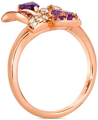 Le Vian Multi-Gemstone (5/8 ct. t.w.) & Nude Diamond (1/4 ct. t.w.) Flower Ring in 14k Rose Gold