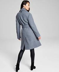 Calvin Klein Womens Wool Blend Belted Wrap Coat