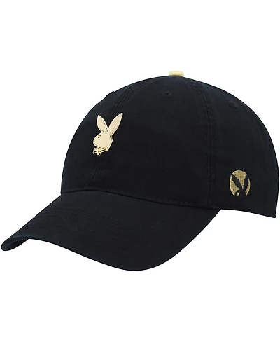 Men's Playboy Black Micro Dad Adjustable Hat