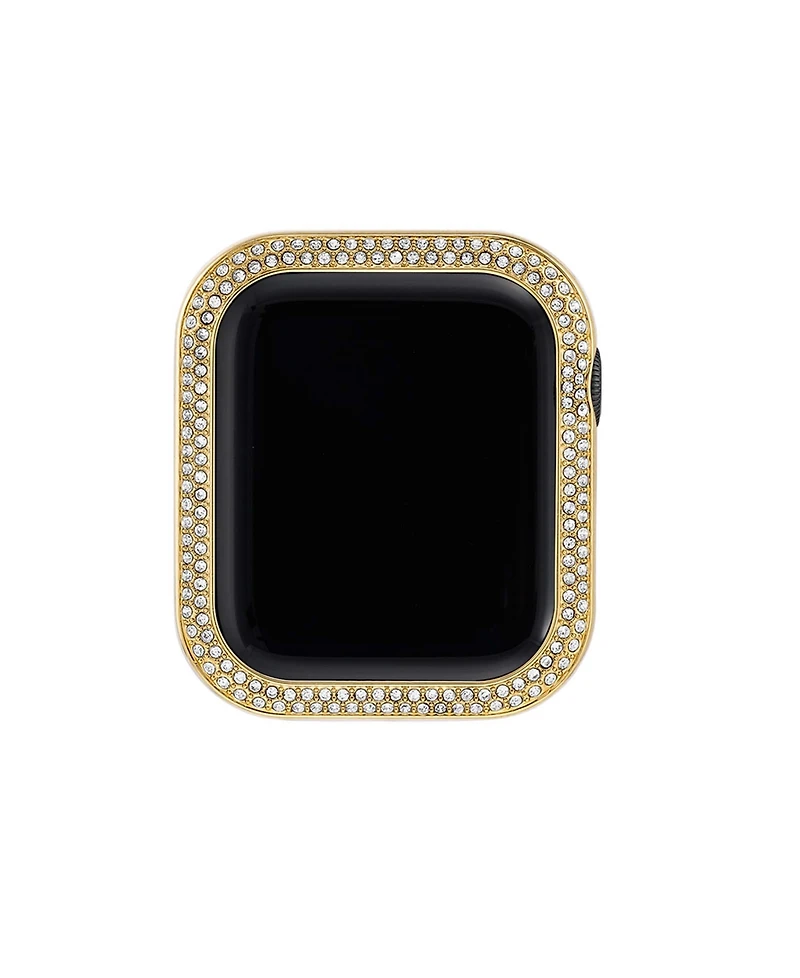 Anne Klein Women's Premium Crystal Gold-Tone Alloy Metal Protective Case designed for Apple Watch 45mm