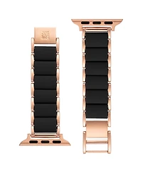 Anne Klein Women's Rose Gold-Tone Alloy Metal and Silicone Bracelet designed for Apple Watch 42mm (Series 1-3 only) & 44/45/46/49mm (Ultra & Ult