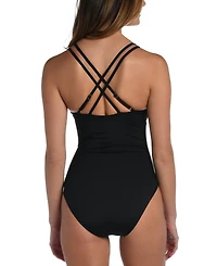 La Blanca Women's Island Goddess Lace-Up One-Piece Swimsuit