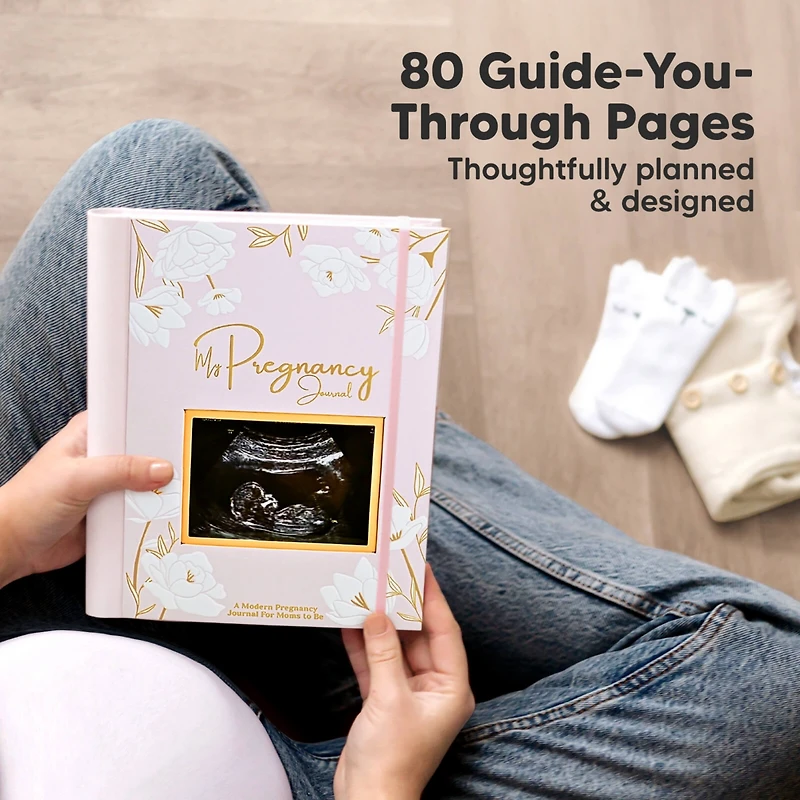 KeaBabies Pregnancy Journal, Announcements, 80 Pages Hard Cover Book For Mom To Be Gift