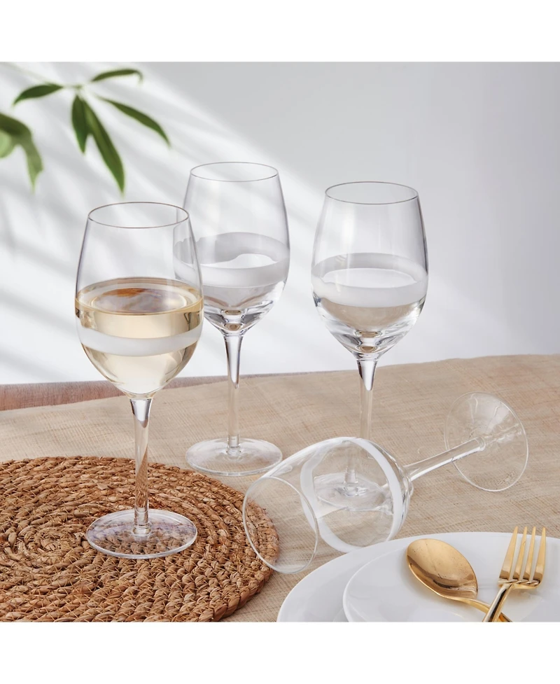 Fitz and Floyd Organic Band 14.5-oz White Wine Glasses 4-Piece Set