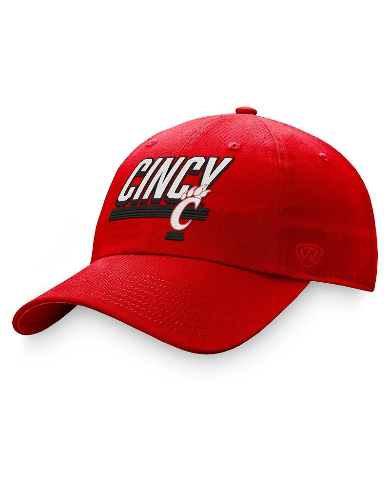 Men's Top of the World Red Cincinnati Bearcats Slice Adjustable Hat