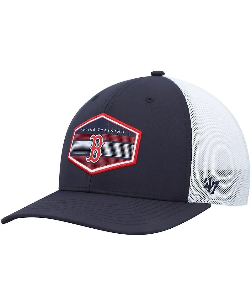 Men's '47 Brand Navy, White Boston Red Sox Spring Training Burgess Trucker Snapback Hat