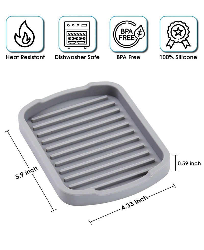 Cheer Collection Silicone Soap Tray, Small, 2 Pack