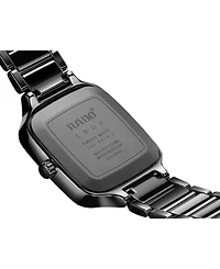 Rado Unisex Swiss Automatic True Square Black High-Tech Ceramic Bracelet Watch 38mm