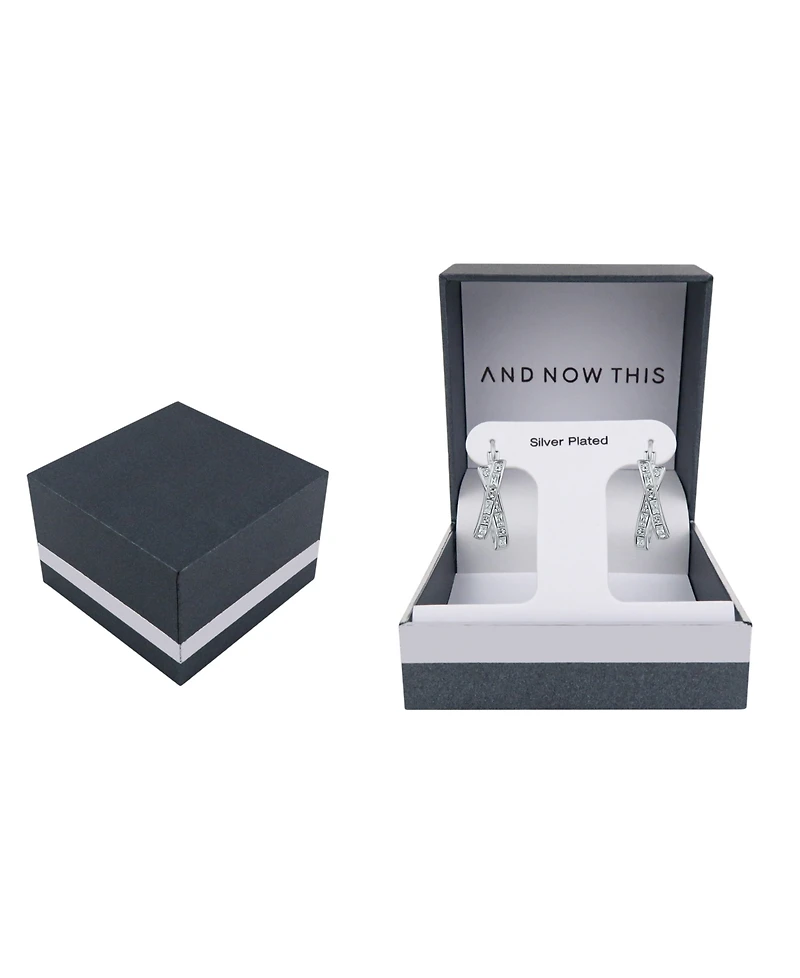 And Now This Crystal Silver Plated Hoop Earring