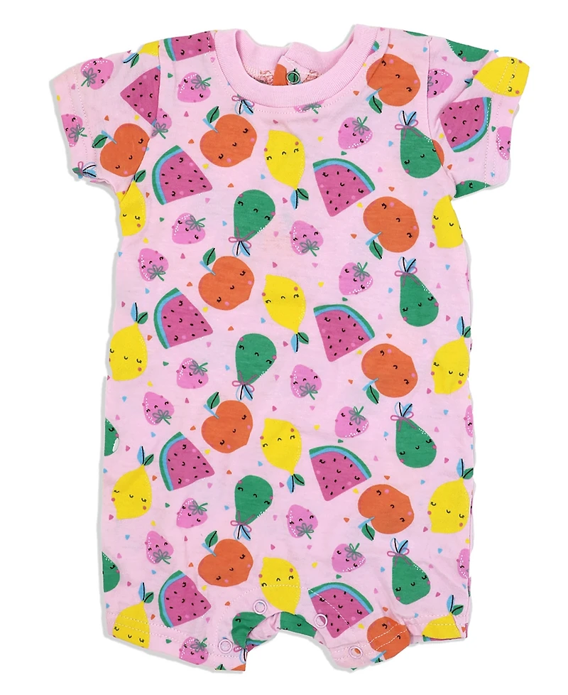 Lily & Jack Baby Girls Fruity Short Sleeved Romper and Shoes, 2 Piece Set