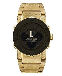 Jbw Men's Luxury Phantom 18k Gold-plated Stainless Steel Bracelet Watch, 42mm