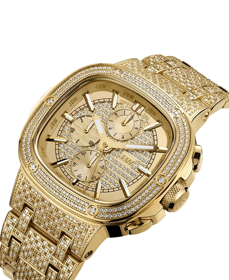 Jbw Men's Heist Platinum Series 18k Gold-plated Stainless Steel Watch, 47.5mm