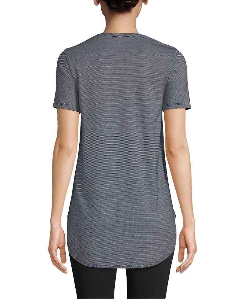 Lands' End Women's Moisture Wicking Upf Sun Short Sleeve Curved Hem Tunic Top