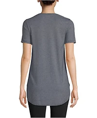 Lands' End Women's Moisture Wicking Upf Sun Short Sleeve Curved Hem Tunic Top