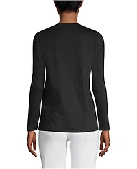 Lands' End Women's Relaxed Supima Cotton Long Sleeve V-Neck T-Shirt