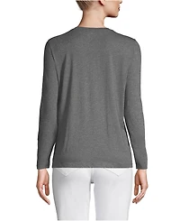 Lands' End Women's Relaxed Supima Cotton Long Sleeve V-Neck T-Shirt