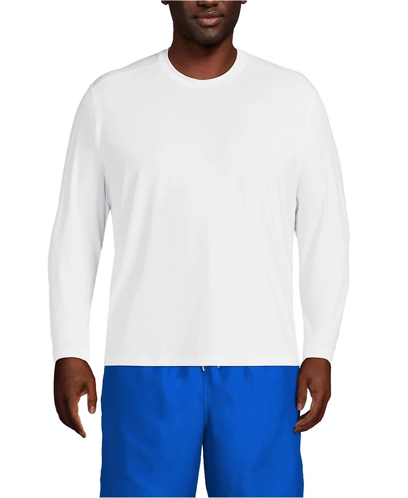 Lands' End Big & Tall Long Sleeve Upf 50 Swim Tee Rash Guard