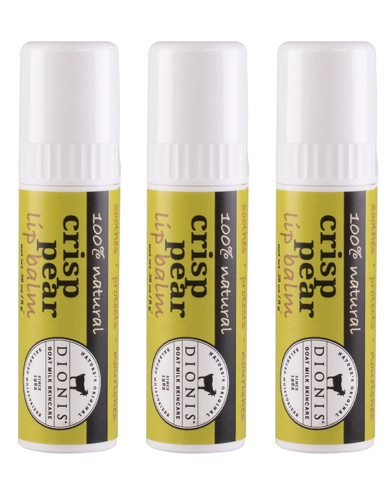 Dionis Crisp Pear Lip Balm Set, 3 Piece