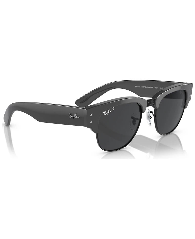 Ray-Ban Unisex Polarized Sunglasses, Mega Clubmaster