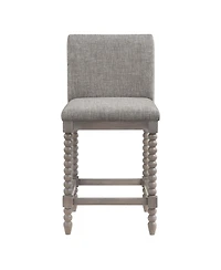 Abbott 26" Spindle Counter Stool with Frame and Faux Leather