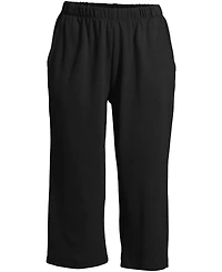 Lands' End Plus Sport Knit High Rise Elastic Waist Pull On Capri Pants