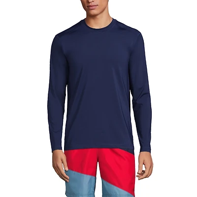 Lands' End Men's SunShade Upf 50 Long Sleeve Swim Tee Cooling Rash Guard
