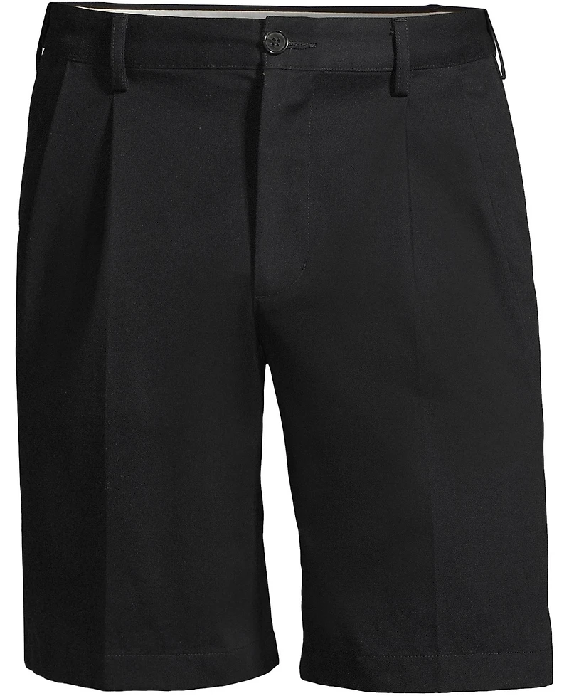 Lands' End Men's No Iron 9" Comfort Waist Pleated Front Chino Short