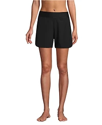 Lands' End Women's 5" Quick Dry Elastic Waist Board Shorts Swim Cover-up with Panty