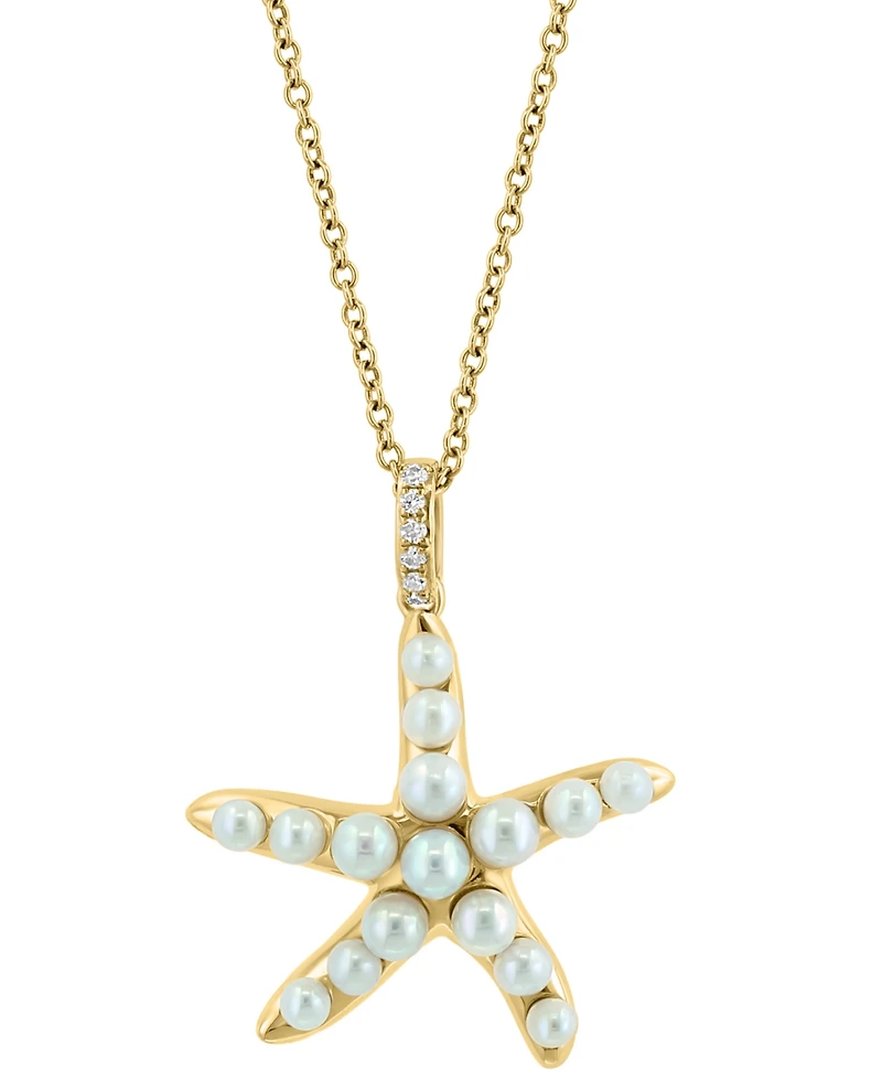 Effy Freshwater Pearl (2-3mm) Starfish 18" Pendant Necklace in 14k Gold