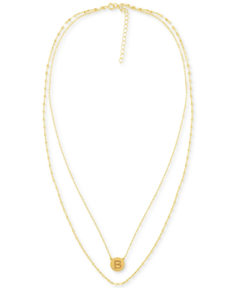 Initial Disc Layered Pendant Necklace in 18k Gold-Plated Sterling Silver, Created for Macy's