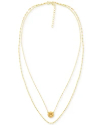 Initial Disc Layered Pendant Necklace in 18k Gold-Plated Sterling Silver, Created for Macy's