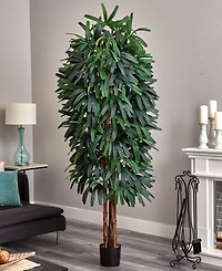 Nearly Natural 84" Raphis Silk Palm Tree