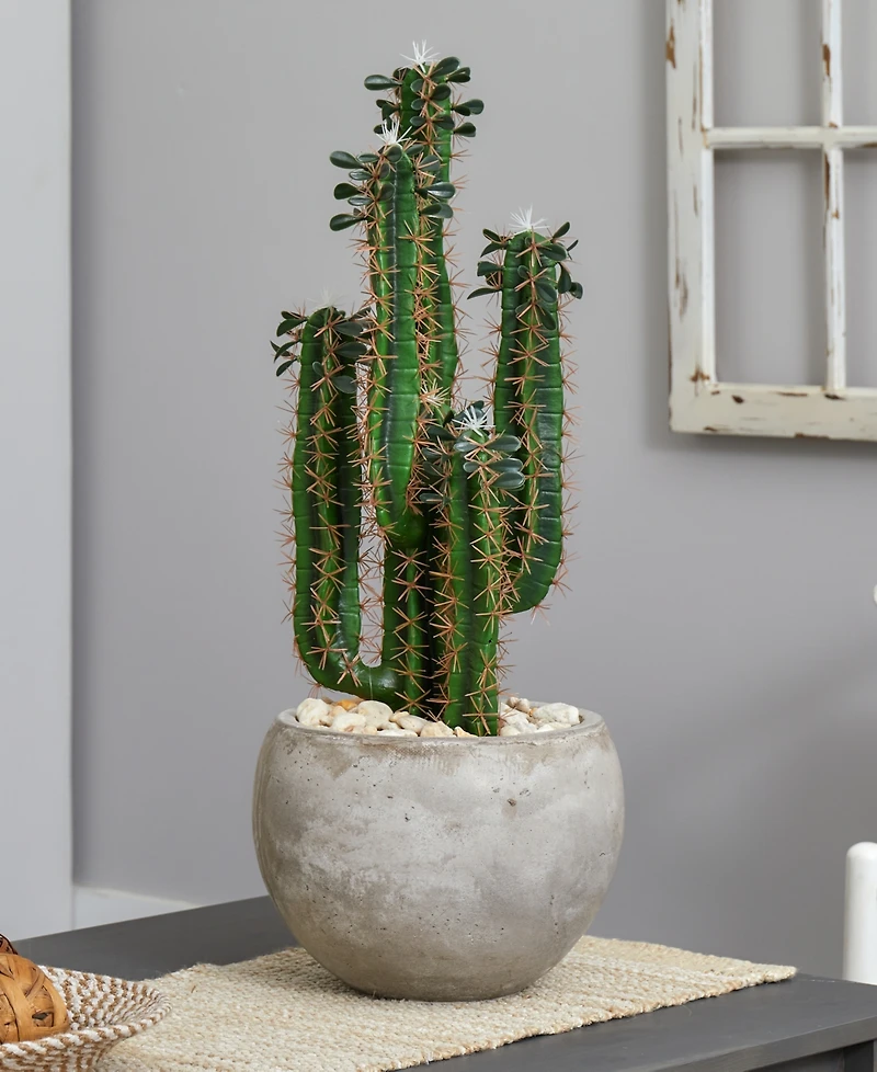 Nearly Natural 2.5' Cactus Artificial Plant in Bowl Planter