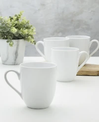Fitz and Floyd Everyday Whiteware Coupe Mug 4 Piece Set