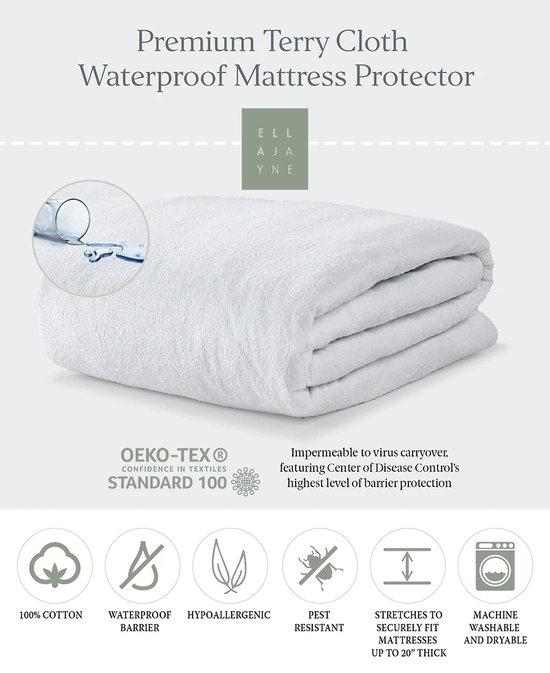 Premium Terry Cloth Water Resistant Mattress Protector