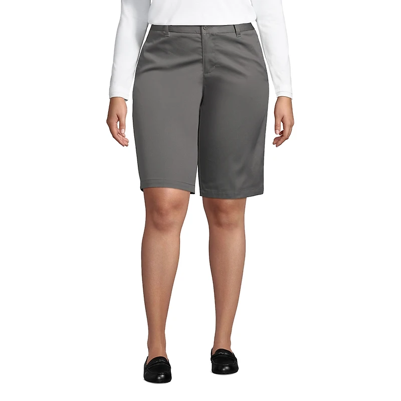 Lands' End Women's Plus Plain Front Blend Chino Shorts