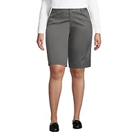 Lands' End Women's Plus Plain Front Blend Chino Shorts