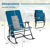 Costway Foldable Rocking Padded Chair Portable Camping