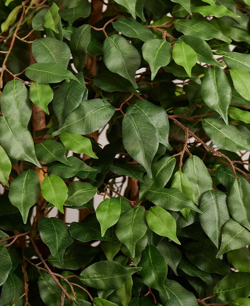 Nearly Natural 6' Ficus Artificial Tree in White Planter