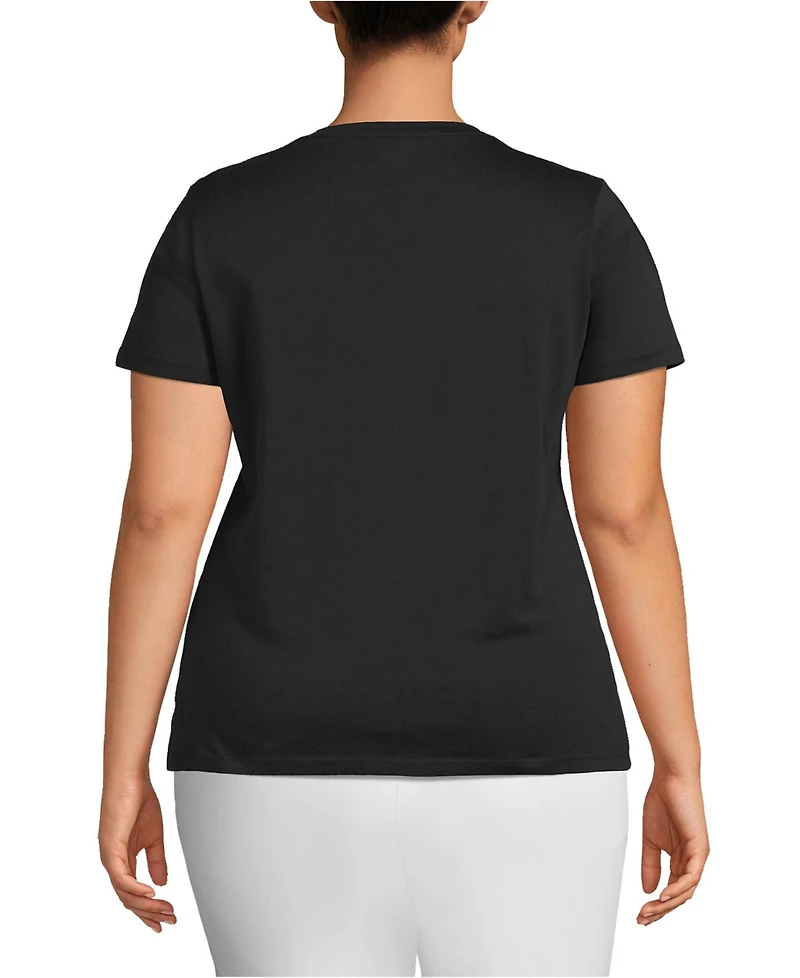 Lands' End Plus Relaxed Supima Cotton Crew Neck T-Shirt