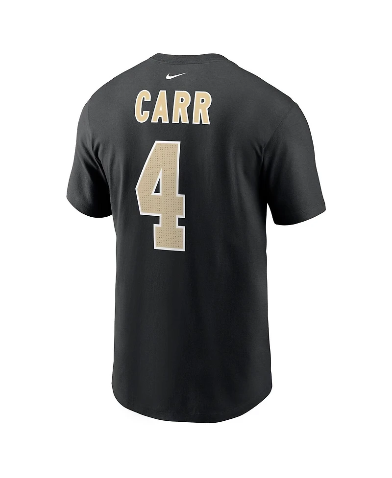 Men's Nike Derek Carr Black New Orleans Saints Player Name and Number T-shirt