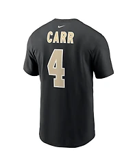 Men's Nike Derek Carr Black New Orleans Saints Player Name and Number T-shirt