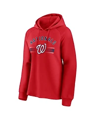 Women's Fanatics Red Washington Nationals Perfect Play Raglan Pullover Hoodie