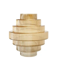 Ab Home Ribbed Geometric Glass Vase