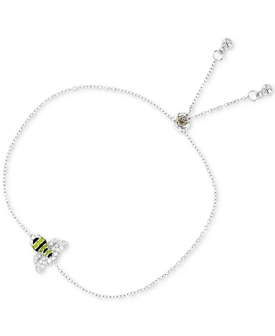 Cubic Zirconia & Enamel Bee Bolo Bracelet